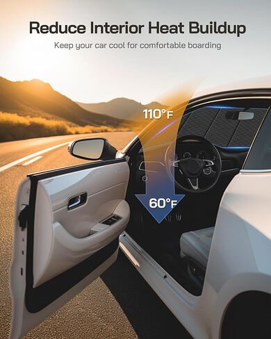 Windshield Sun Shade for Tesla Model 3 2018-2024, Model Y 2020-2024 Front Window Sunshade - HyperShield in Kuwait