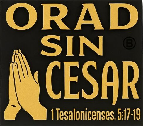 Plaque: ORAD SIN CESAR, Christian 3d wall decor in Spanish, Decorative wall plaques, FAMILY SHALOM, handmade in USA in Saudi Arabia
