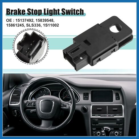 Brake Light Switch Stop Light Switch Sensor Fit for Chevrolet Silverado 1500 2500 3500 No.15137492/15839548 - Pack of 1 Black Item Replacement in Saudi Arabia