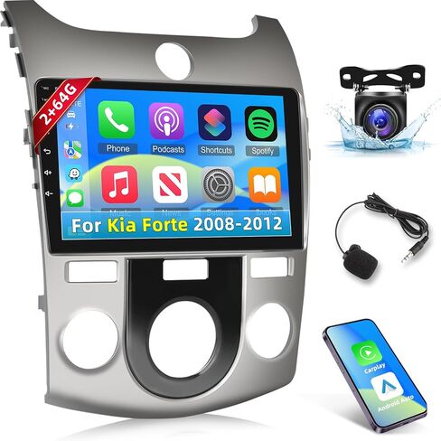 [2+64G] راديو سيارة Android 13 لسيارة Kia Forte 2009-2017 - تشغيل لاسلكي وAndroid Auto - راديو بشاشة لمس 9 بوصة مع EQ/WiFi/GPS + كاميرا رؤية خلفية AHD in Saudi Arabia
