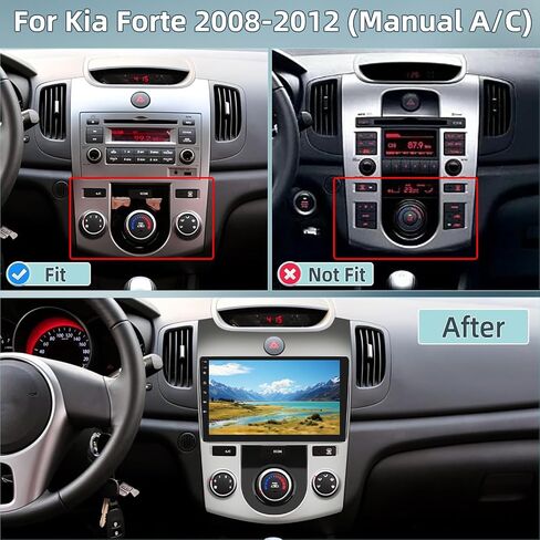 [2+64G] راديو سيارة Android 13 لسيارة Kia Forte 2009-2017 - تشغيل لاسلكي وAndroid Auto - راديو بشاشة لمس 9 بوصة مع EQ/WiFi/GPS + كاميرا رؤية خلفية AHD in Saudi Arabia