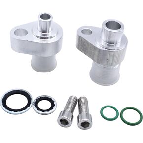 1 Set SHLPDFM CNC Machined Silver LS Swap AC Compressor adapter fittings w/Gasket Sealing Rings Screw Kit 451-1105, 451-1106, 440-822, 440-823 Fits for Denso 10S17F & 10S20F in Saudi Arabia
