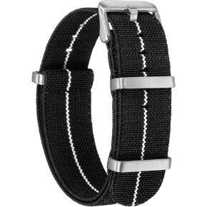 HARFINGTON Elastic Nylon Watch Band One-Piece French Watch Strap Replacement Wristwatch Strap with Buckle for Men Women in Saudi Arabia