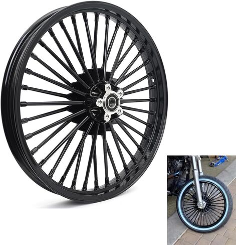 TOFR 19x2.5 17x4.5 إطارات العجلات الخلفية الأمامية 36 نمط نادي سميك لـ Harley Dyna 2008-2017 Street Bob FXDB Low Rider FXDL Wide Glide FXDWG Super Glide 2009 2010 2011 2012 2013 2014 2015 2016 أسود in Saudi Arabia