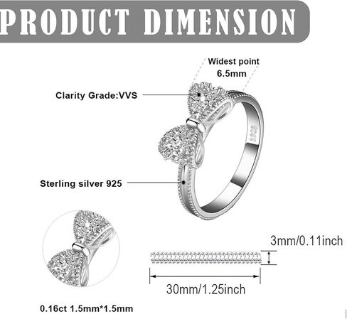 Cubic Zirconia Promise Rings, Stackable Wedding Bands, Infinity Forever Love Knot Ring in Saudi Arabia