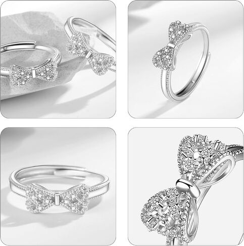 Cubic Zirconia Promise Rings, Stackable Wedding Bands, Infinity Forever Love Knot Ring in Saudi Arabia