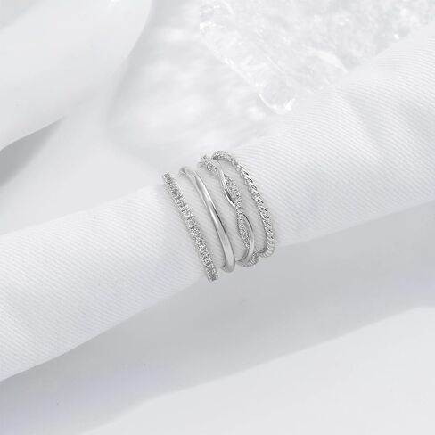 Gold Stackable Rings for Women Non Tarnish, Dainty 14K Gold Plated Stacking Thumb Rings Set Cubic Zirconia Stack Thin Ring Trendy Statement Promise Wedding Bands Rings for Women Size 5-10 in Saudi Arabia