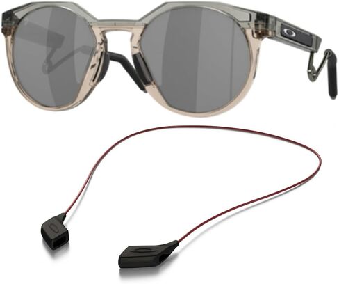 Oakley OO9279 Sunglasses Bundle: OO 9279 HSTN METAL 927905 Grey Ink/Sepia/Prizm Black Policarbonate Standard and Small Red leash Accessory kit in Saudi Arabia