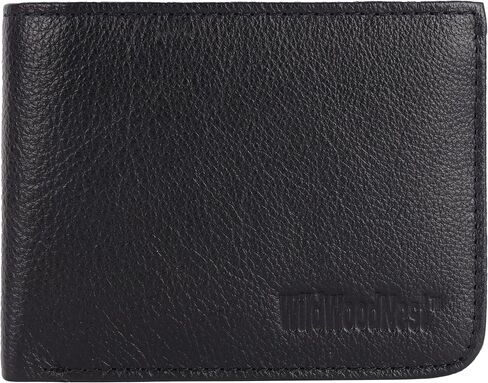 Leather Men's Wallet – Genuine Leather, Multiple Card Slots, Zipper Pocket, Slim Bifold Design, Elegant & Durable(Black) in Saudi Arabia