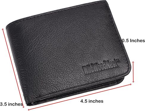Leather Men's Wallet – Genuine Leather, Multiple Card Slots, Zipper Pocket, Slim Bifold Design, Elegant & Durable(Black) in Saudi Arabia