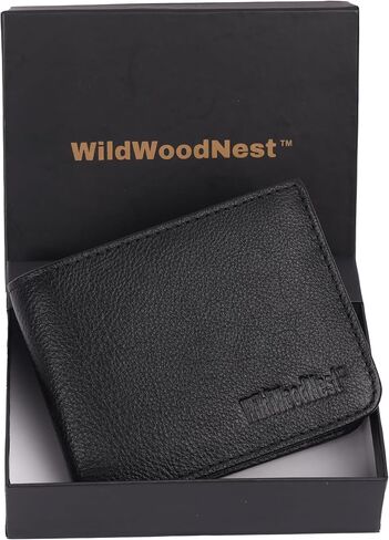 Leather Men's Wallet – Genuine Leather, Multiple Card Slots, Zipper Pocket, Slim Bifold Design, Elegant & Durable(Black) in Saudi Arabia