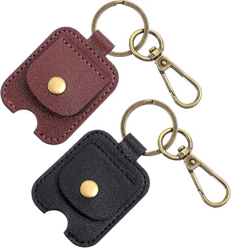 2 Pcs Keys Covers for Car Keys,Leather Key Sleeve for Broken Cars,Broken Car Key Loop Replacement,with Iron Ring for Men and Women(Black and Brown in Saudi Arabia