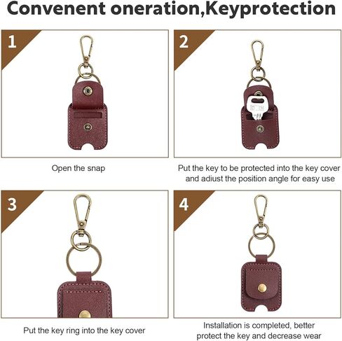 2 Pcs Keys Covers for Car Keys,Leather Key Sleeve for Broken Cars,Broken Car Key Loop Replacement,with Iron Ring for Men and Women(Black and Brown in Saudi Arabia