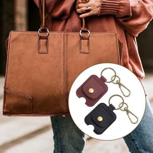 2 Pcs Keys Covers for Car Keys,Leather Key Sleeve for Broken Cars,Broken Car Key Loop Replacement,with Iron Ring for Men and Women(Black and Brown in Saudi Arabia