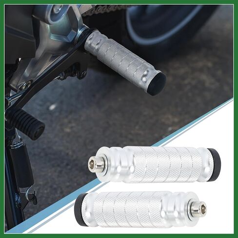 Motoforti 1 Pair 6mm Aluminum Aolly Motorcycle Rearsets Rear Set Footrest Footpeg Foot Rest Peg Motorbike Cycling Silver Tone Long-lasting in Saudi Arabia