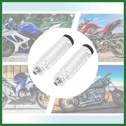 Motoforti 1 Pair 6mm Aluminum Aolly Motorcycle Rearsets Rear Set Footrest Footpeg Foot Rest Peg Motorbike Cycling Silver Tone Long-lasting in Saudi Arabia