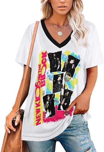 Women Hawaiian Loose Polyester Short-Sleeve Shirts Tops,Vintage V Neck Graphic Tees in Saudi Arabia