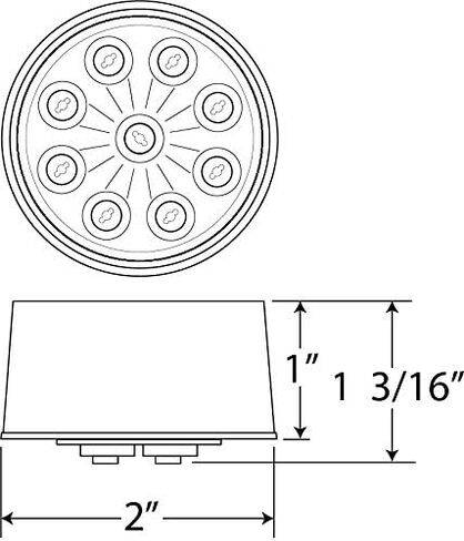 Optronics MCL50RBP LED علامة / ضوء التخليص، أحمر in Saudi Arabia