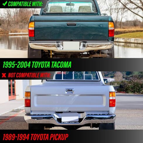 USR 95-04 مصباح لوحة ترخيص Tacoma Pickup - زوج مصابيح خلفية LED (يسار + يمين) - متوافق مع شاحنة Toyota Tacoma Pick Up 92-98 T100 1995-2004 جميع الموديلات (LED WHITE 6000K/ RED U SHAPE UPGRADE) in Saudi Arabia