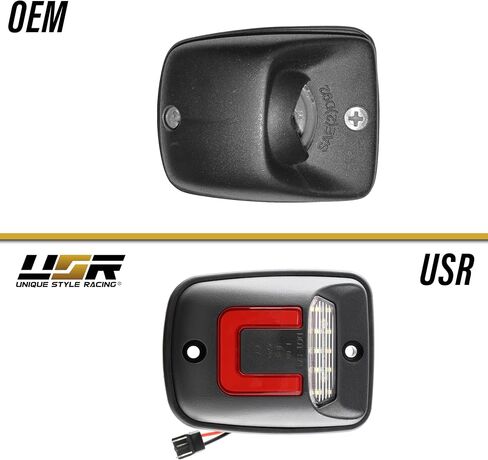 USR 95-04 مصباح لوحة ترخيص Tacoma Pickup - زوج مصابيح خلفية LED (يسار + يمين) - متوافق مع شاحنة Toyota Tacoma Pick Up 92-98 T100 1995-2004 جميع الموديلات (LED WHITE 6000K/ RED U SHAPE UPGRADE) in Saudi Arabia