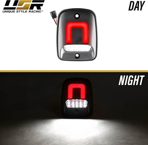 USR 95-04 مصباح لوحة ترخيص Tacoma Pickup - زوج مصابيح خلفية LED (يسار + يمين) - متوافق مع شاحنة Toyota Tacoma Pick Up 92-98 T100 1995-2004 جميع الموديلات (LED WHITE 6000K/ RED U SHAPE UPGRADE) in Saudi Arabia