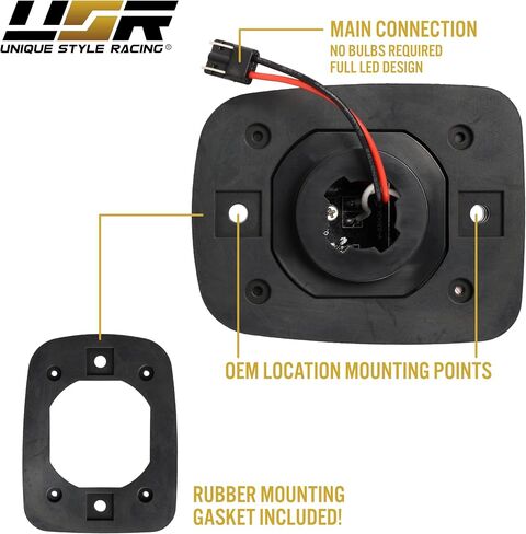 USR 95-04 مصباح لوحة ترخيص Tacoma Pickup - زوج مصابيح خلفية LED (يسار + يمين) - متوافق مع شاحنة Toyota Tacoma Pick Up 92-98 T100 1995-2004 جميع الموديلات (LED WHITE 6000K/ RED U SHAPE UPGRADE) in Saudi Arabia