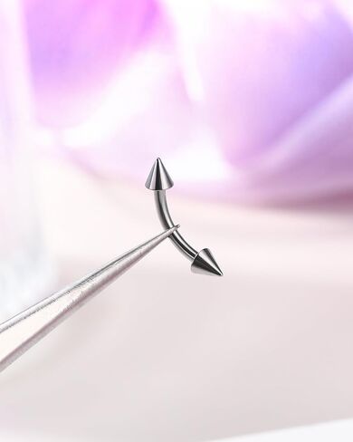Jewseen 4Pcs Titanium Rook Earrings Internally Threaded Eyebrow Earring Eyebrow Piercing Jewelry 16G Curved Barbell Clear CZ Cartilage Lip Tragus Bridge Helix Conch Daith Snug Earring for Women Men in Saudi Arabia