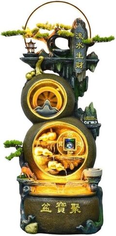 Standing Waterfall Living Room Water Ornaments Circulating Water Entrance Office Fountain Landscaping Decorations Floor Fountain in Saudi Arabia