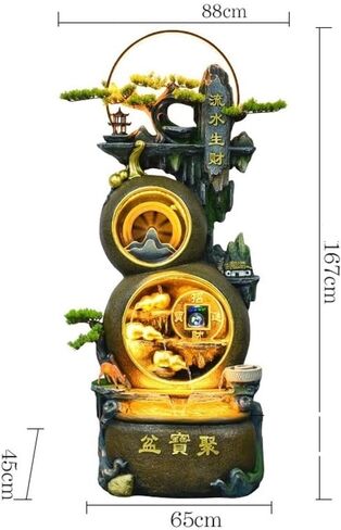 Standing Waterfall Living Room Water Ornaments Circulating Water Entrance Office Fountain Landscaping Decorations Floor Fountain in Saudi Arabia
