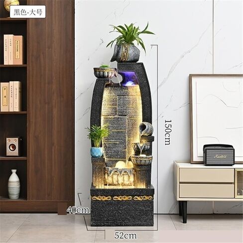 Standing Waterfall Outdoor Fountain with LED Lights and Water Pump Floor Standing Fountain for Porch, Deck, Garden, Backyard Floor Fountain in Saudi Arabia
