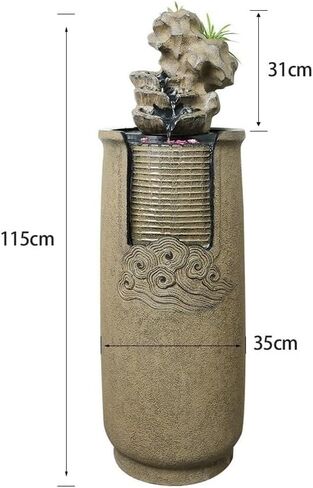 Standing Waterfall 115cm Garden Waterfall Indoor Large Water Feature Independent Fountain Used for Courtyard Terrace Porch Home Decoration Floor Fountain in Saudi Arabia