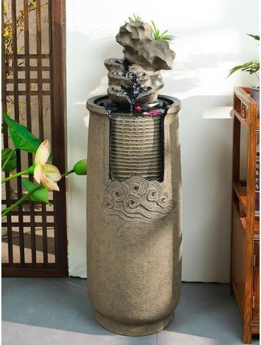 Standing Waterfall 115cm Garden Waterfall Indoor Large Water Feature Independent Fountain Used for Courtyard Terrace Porch Home Decoration Floor Fountain in Saudi Arabia