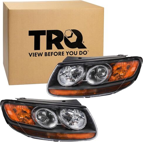مجموعة المصابيح الأمامية TRQ مجموعة المصابيح الأمامية المتوافقة مع 2007-2008 Hyundai Santa Fe HY2502139 HY2503139 in Saudi Arabia
