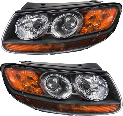 مجموعة المصابيح الأمامية TRQ مجموعة المصابيح الأمامية المتوافقة مع 2007-2008 Hyundai Santa Fe HY2502139 HY2503139 in Saudi Arabia