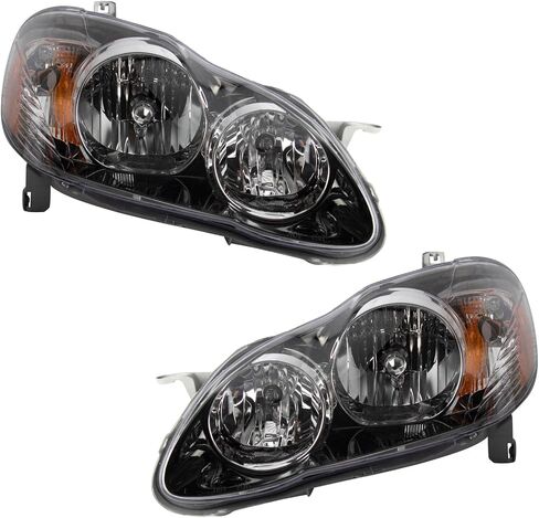 TRQ Headlight Assembly Set Headlights Compatible with 2004-2008 Toyota Corolla TO2502154 TO2503154 in Saudi Arabia