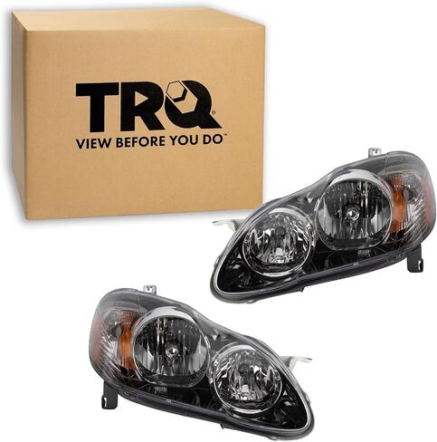 TRQ Headlight Assembly Set Headlights Compatible with 2004-2008 Toyota Corolla TO2502154 TO2503154 in Saudi Arabia