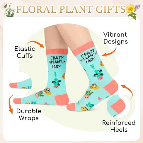 HAPPYPOP Plant Gifts For Women - Plant Socks, Gift For Gardeners, Funny Gardening Sock For Nature Lovers in Saudi Arabia