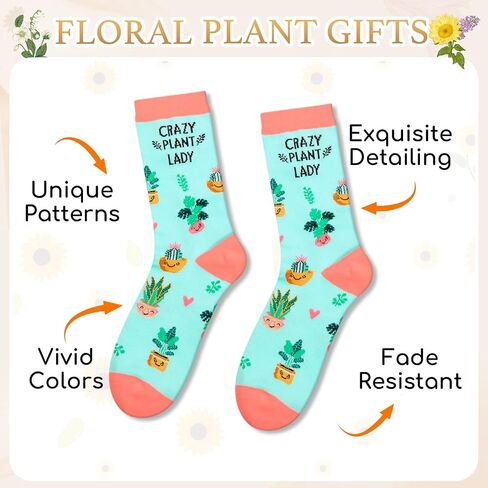 HAPPYPOP Plant Gifts For Women - Plant Socks, Gift For Gardeners, Funny Gardening Sock For Nature Lovers in Saudi Arabia