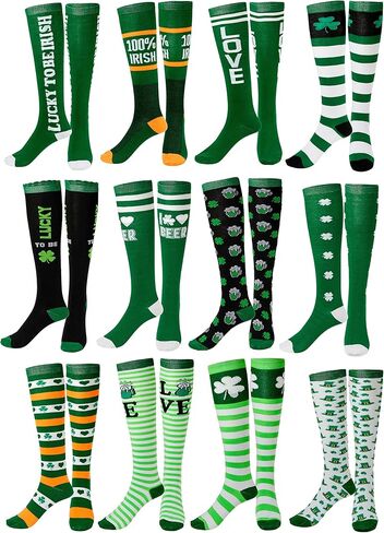 Gilbins Women Holiday Christmas Valentines Day Irish Patricks Halloween Knee High Gifts Socks 12-Pair in Saudi Arabia