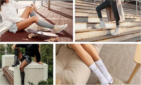 3 Pairs Slouch Socks Women, Long Winter Thigh High Boot Scrunch Socks, Warm Soft Slouchy Sock for Women Size 5-11 in Kuwait