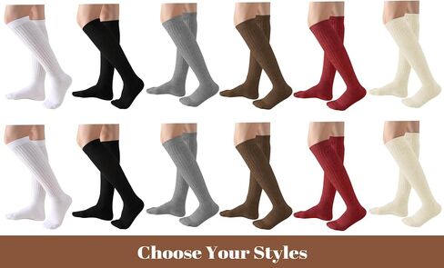 3 Pairs Slouch Socks Women, Long Winter Thigh High Boot Scrunch Socks, Warm Soft Slouchy Sock for Women Size 5-11 in Kuwait