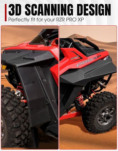 A & UTV PRO مشاعل عريضة ممتدة لعام 2020-2024 Polaris RZR PRO XP/ XP4، واقيات الطين الأمامية والخلفية لـ RZR PRO R/Turbo R/Turbo R 4 2022-2024، استبدل 2884685 ملحقات in Saudi Arabia