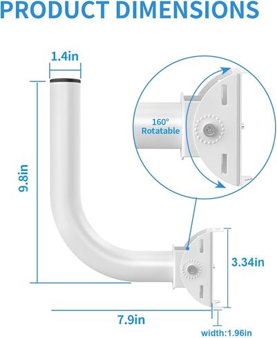 [4 Pack] Wireless Bridge Mount Universal Outdoor Pole Mount Bracket/Wall Mount J Pole Mount for Outdoor Point-to-Point AP Access Point for Antenna/Security Camera Building to Building Mount in Kuwait