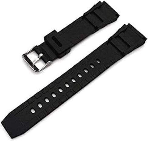 Black 18mm Silicone Replacement Watch Strap, Waterproof Wrist Watch Band with Buckle Practical Design Watch Bands Smartwatches Quick Release Leather Strap, Women's Watch Bands in Saudi Arabia