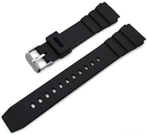 Black 18mm Silicone Replacement Watch Strap, Waterproof Wrist Watch Band with Buckle Practical Design Watch Bands Smartwatches Quick Release Leather Strap, Women's Watch Bands in Saudi Arabia