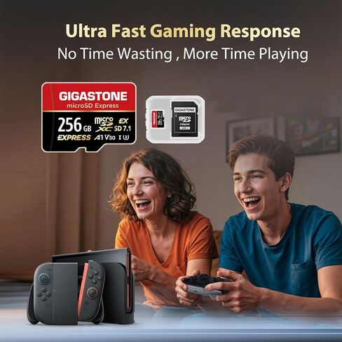 [استعادة بيانات مجانية لمدة 5 سنوات] بطاقة GIGASTONE 128GB Micro SD، 4K Game Pro MAX، بطاقة ذاكرة A2 V30 MicroSDXC لنينتندو سويتش، SteamDeck، فيديو 4K UHD، حتى 120/80 ميجابايت/ثانية، UHS-I U3 C10 مع مشترك كهربائي in Saudi Arabia