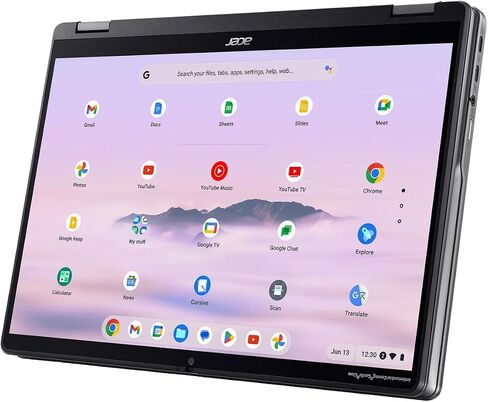 جهاز كمبيوتر محمول acer Chromebook Spin 714 مقاس 14 بوصة FHD+ 2 في 1، الجيل الثالث عشر Intel Evo 10-Core i5-1335U، ذاكرة وصول عشوائي LPDDR4X سعة 8 جيجابايت، محرك أقراص Pcle 4.0 SSD بسعة 256 جيجابايت، لوحة مفاتيح بإضاءة خلفية، Wifi6، نظام تشغيل Chrome، مع  in Saudi Arabia