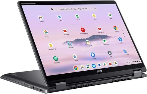 جهاز كمبيوتر محمول acer Chromebook Spin 714 مقاس 14 بوصة FHD+ 2 في 1، الجيل الثالث عشر Intel Evo 10-Core i5-1335U، ذاكرة وصول عشوائي LPDDR4X سعة 8 جيجابايت، محرك أقراص Pcle 4.0 SSD بسعة 256 جيجابايت، لوحة مفاتيح بإضاءة خلفية، Wifi6، نظام تشغيل Chrome، مع  in Saudi Arabia
