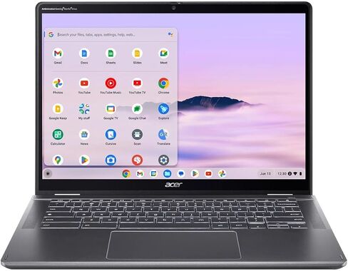 جهاز كمبيوتر محمول acer Chromebook Spin 714 مقاس 14 بوصة FHD+ 2 في 1، الجيل الثالث عشر Intel Evo 10-Core i5-1335U، ذاكرة وصول عشوائي LPDDR4X سعة 8 جيجابايت، محرك أقراص Pcle 4.0 SSD بسعة 256 جيجابايت، لوحة مفاتيح بإضاءة خلفية، Wifi6، نظام تشغيل Chrome، مع  in Saudi Arabia