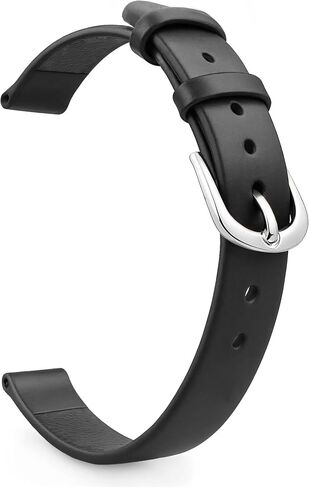 Italian Full-Grain Leather Watch Straps for Women - 6mm/8mm Adjustable Bands with Stainless Steel Buckle (Black/Brown/White/Red) in Kuwait